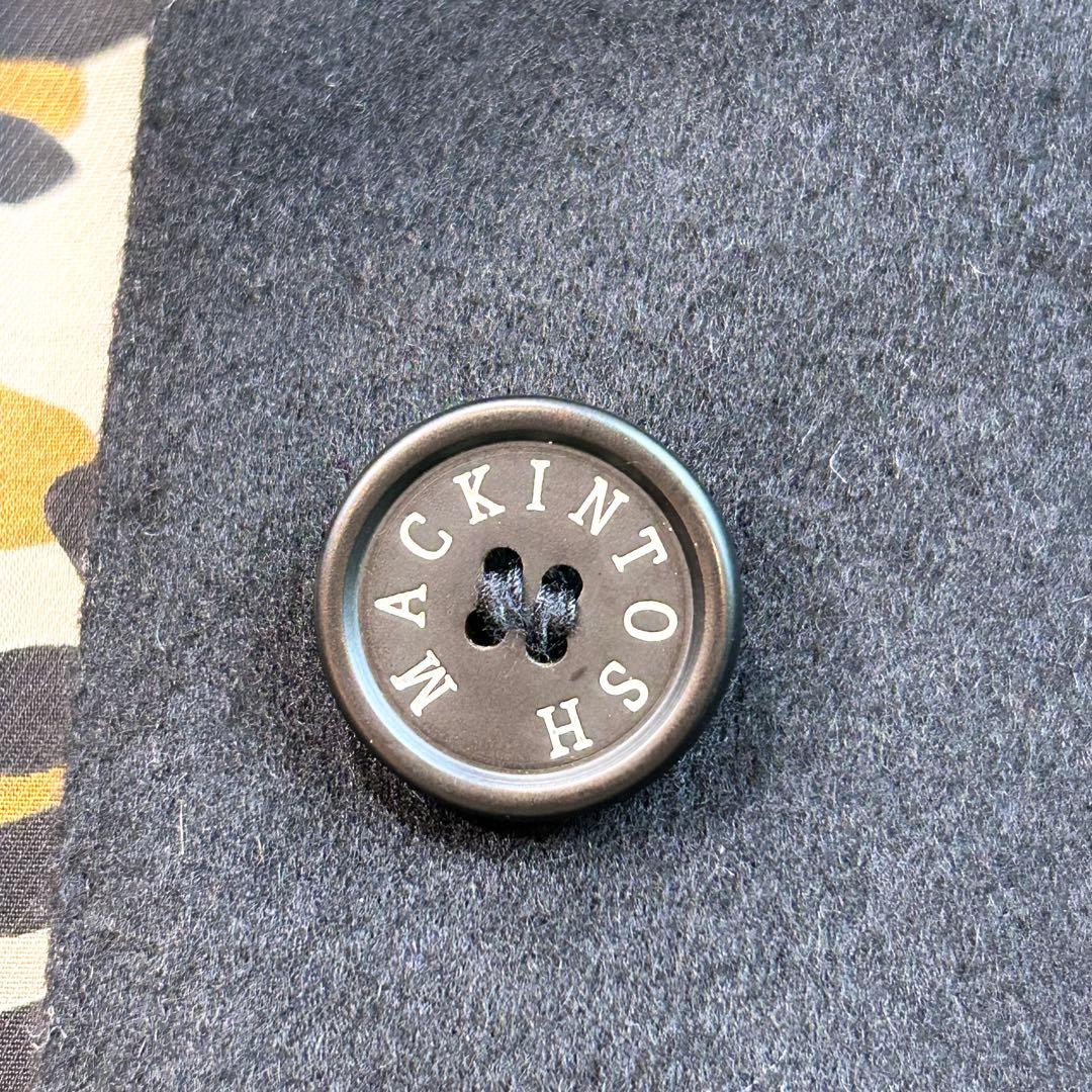 【MACKINTOSH】レオパード コート ウール ロングコート 32 黒