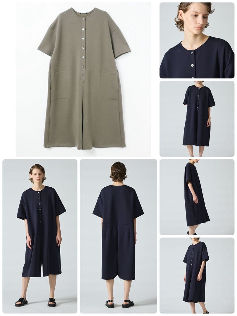 mizuiroind ミズイロインド クルーネックオールインワン　グレー