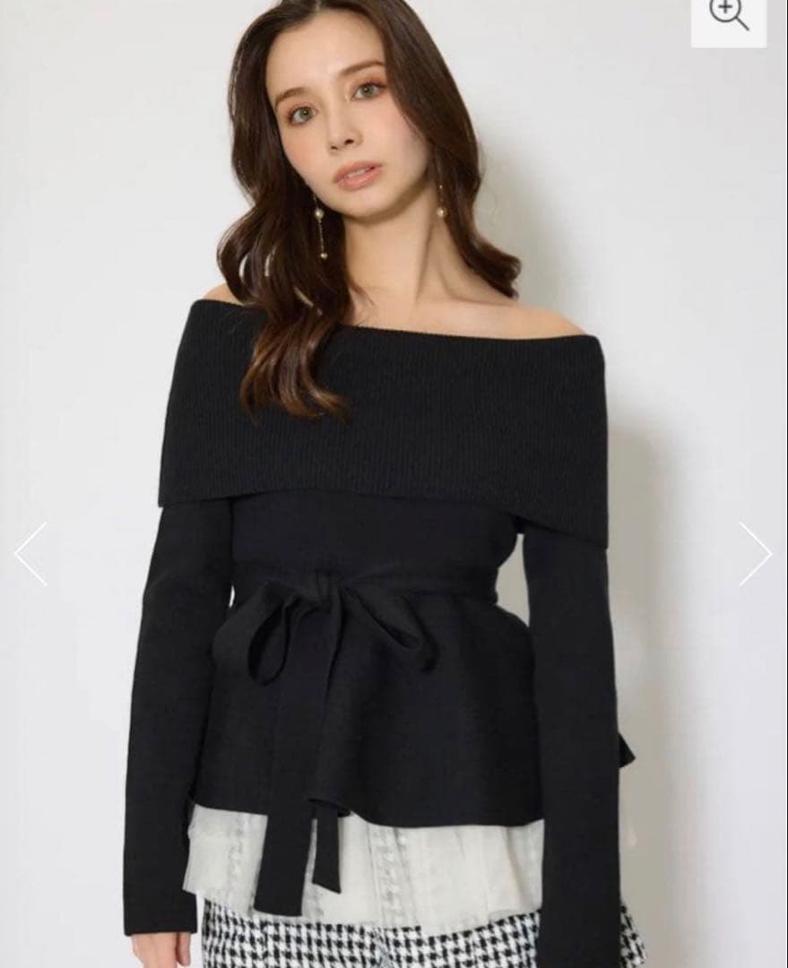 rienda バイカラーカーデセットニットワンピース