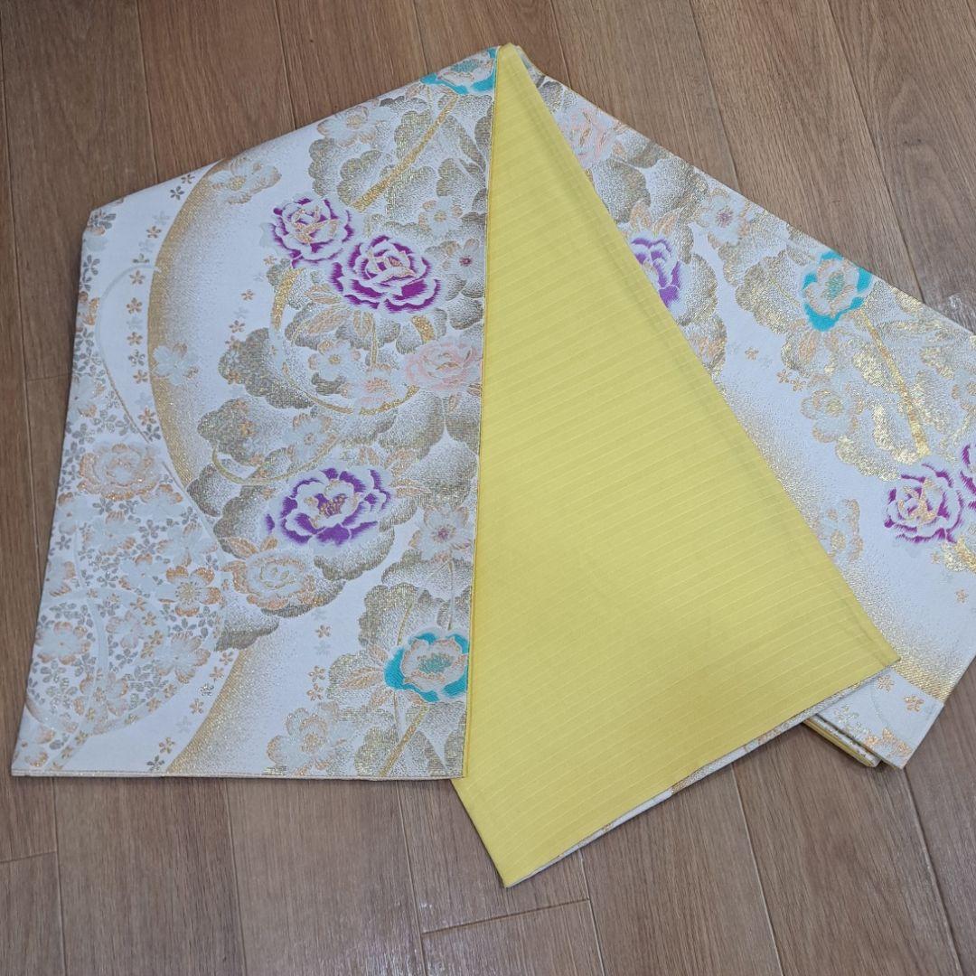 今得な フルセット 正絹白地振袖 白紫グラデーション桜柄 成人式 卒業式に最適