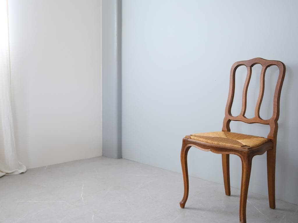 フランスアンティーク猫脚ダイニングチェア/イス/ラッシュシート(90-164-6