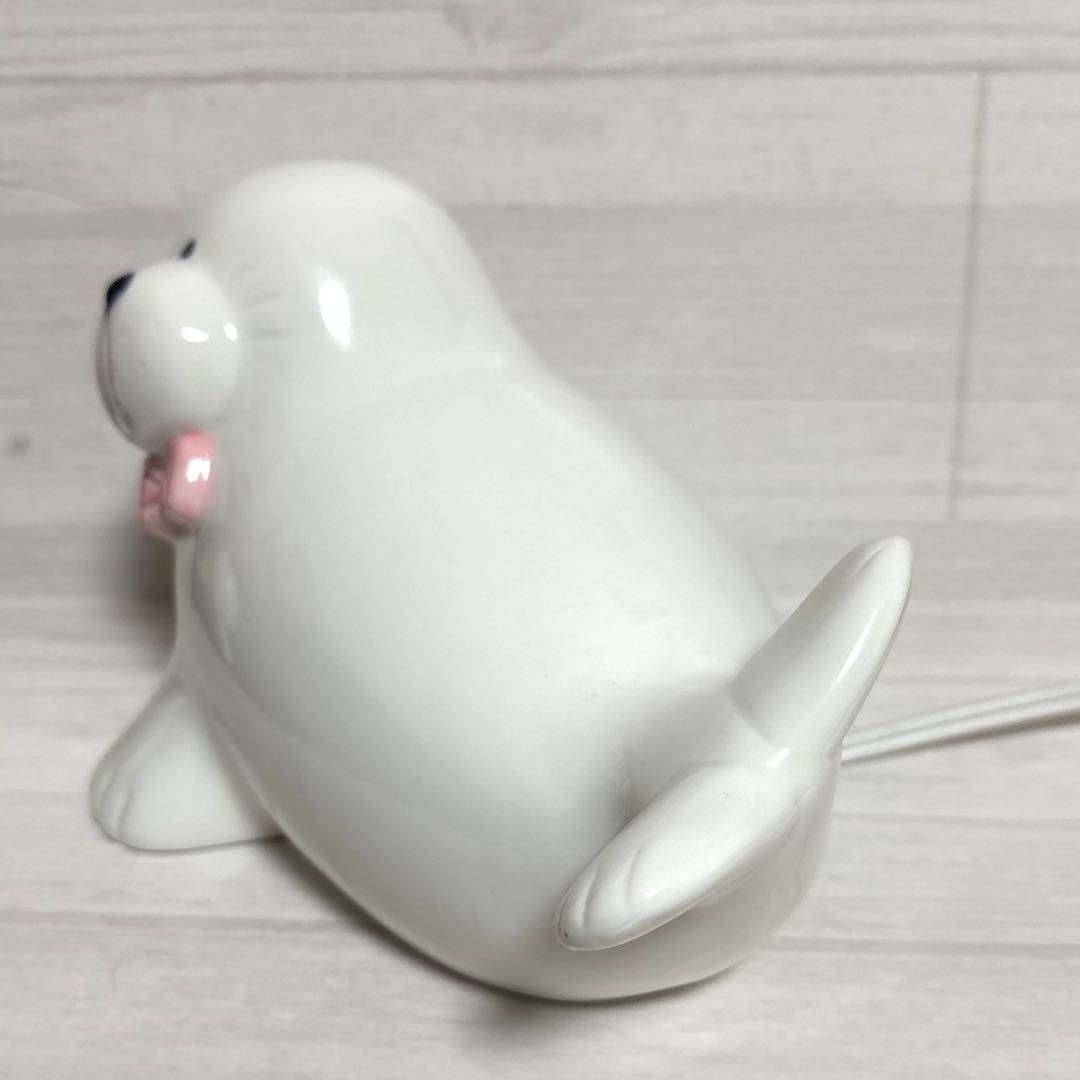 昭和レトロ　ファンシー　アザラシ　ライト　照明　ランプ　陶器