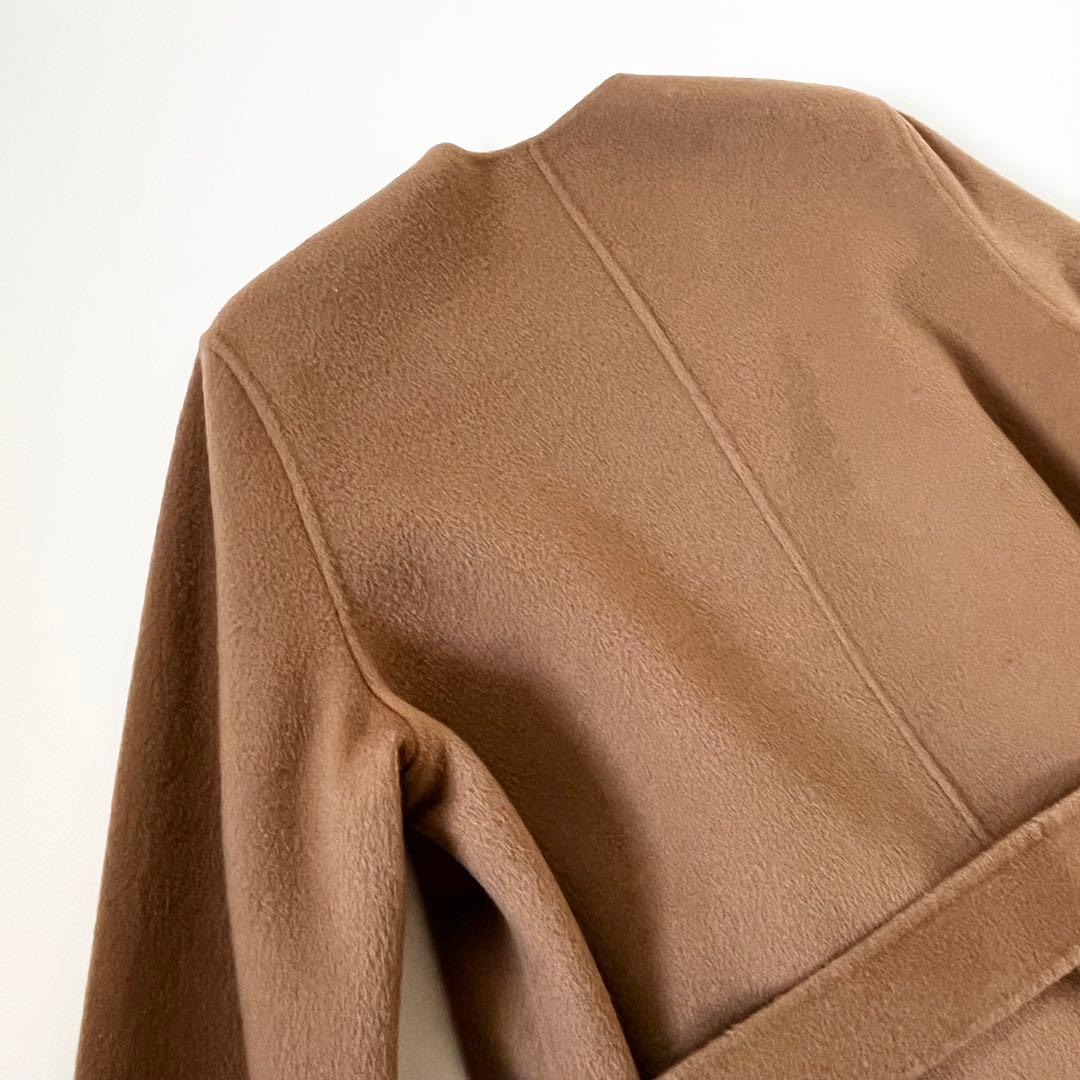 Theoryセオリーウールカシミヤ リバーコートキャメル　ベルト付き