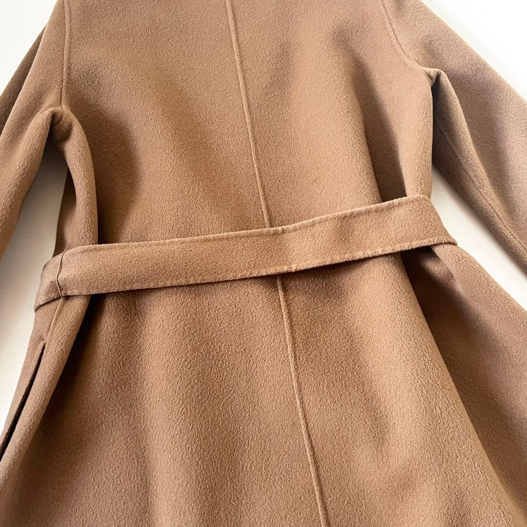 Theoryセオリーウールカシミヤ リバーコートキャメル　ベルト付き