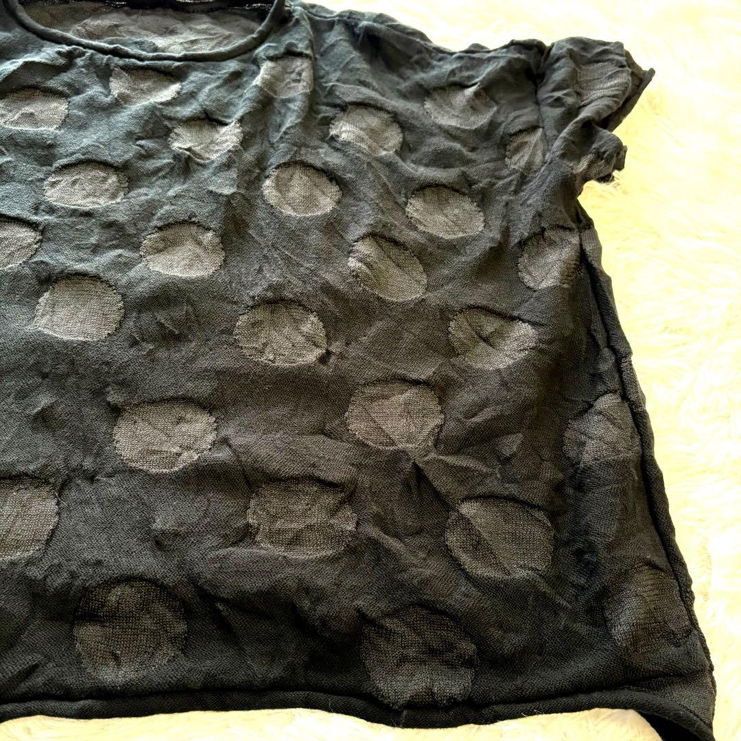 美品✨ヨウジヤマモト ワイズ コットン 水玉 ニット セーター 2 M ブラック