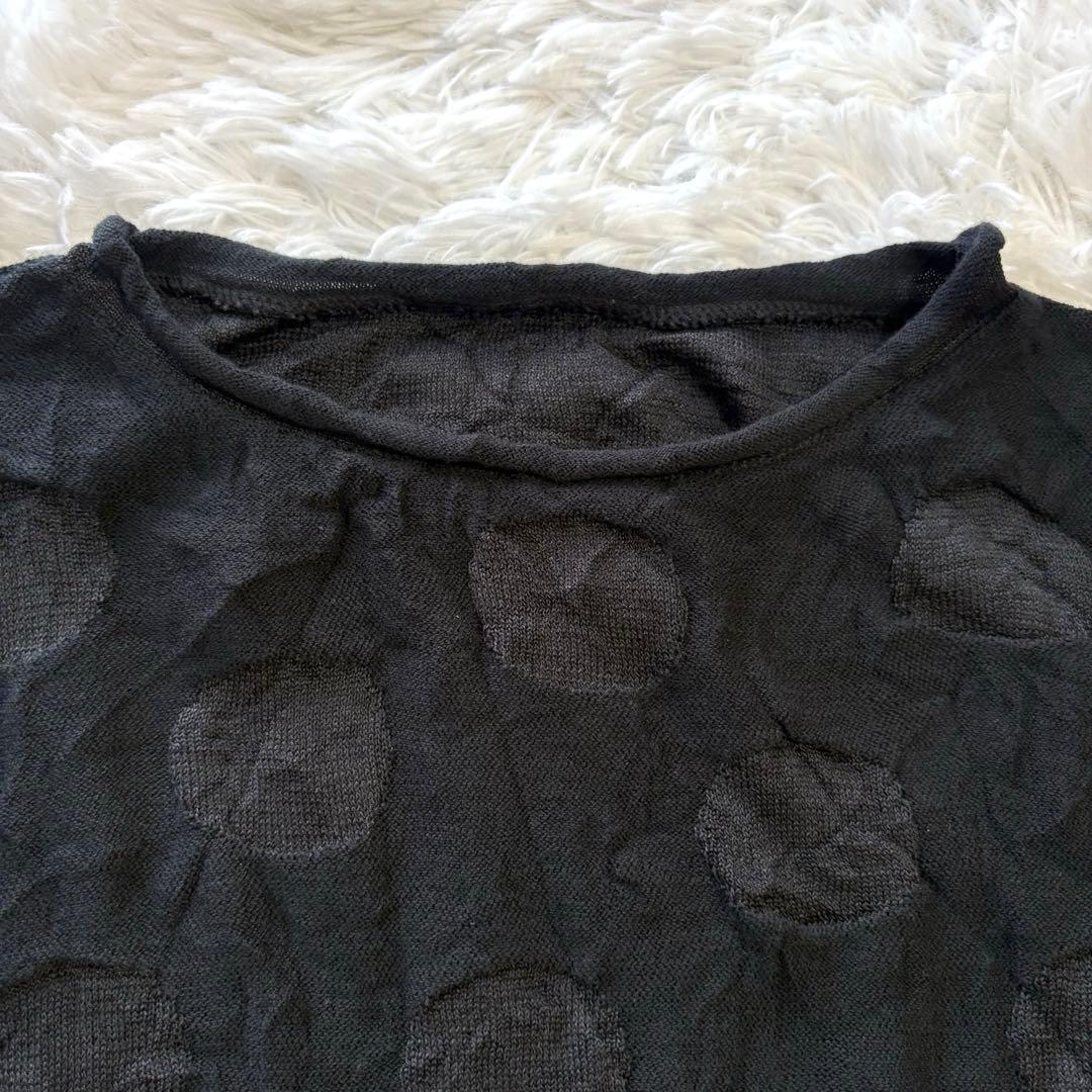 美品✨ヨウジヤマモト ワイズ コットン 水玉 ニット セーター 2 M ブラック