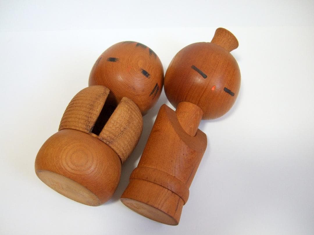 創作こけし 相田晴峰 2体まとめて / Kokeshi dolls