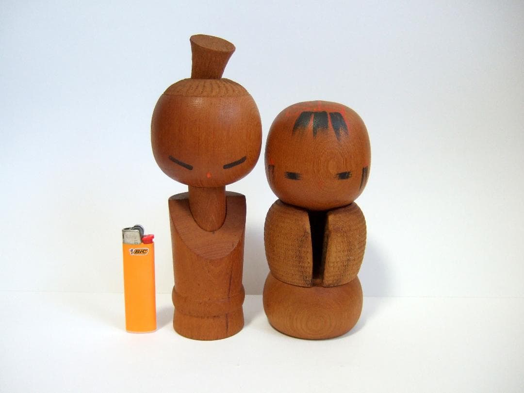 創作こけし 相田晴峰 2体まとめて / Kokeshi dolls
