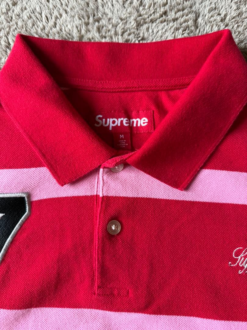 トップス Supreme Cursive Polo red M