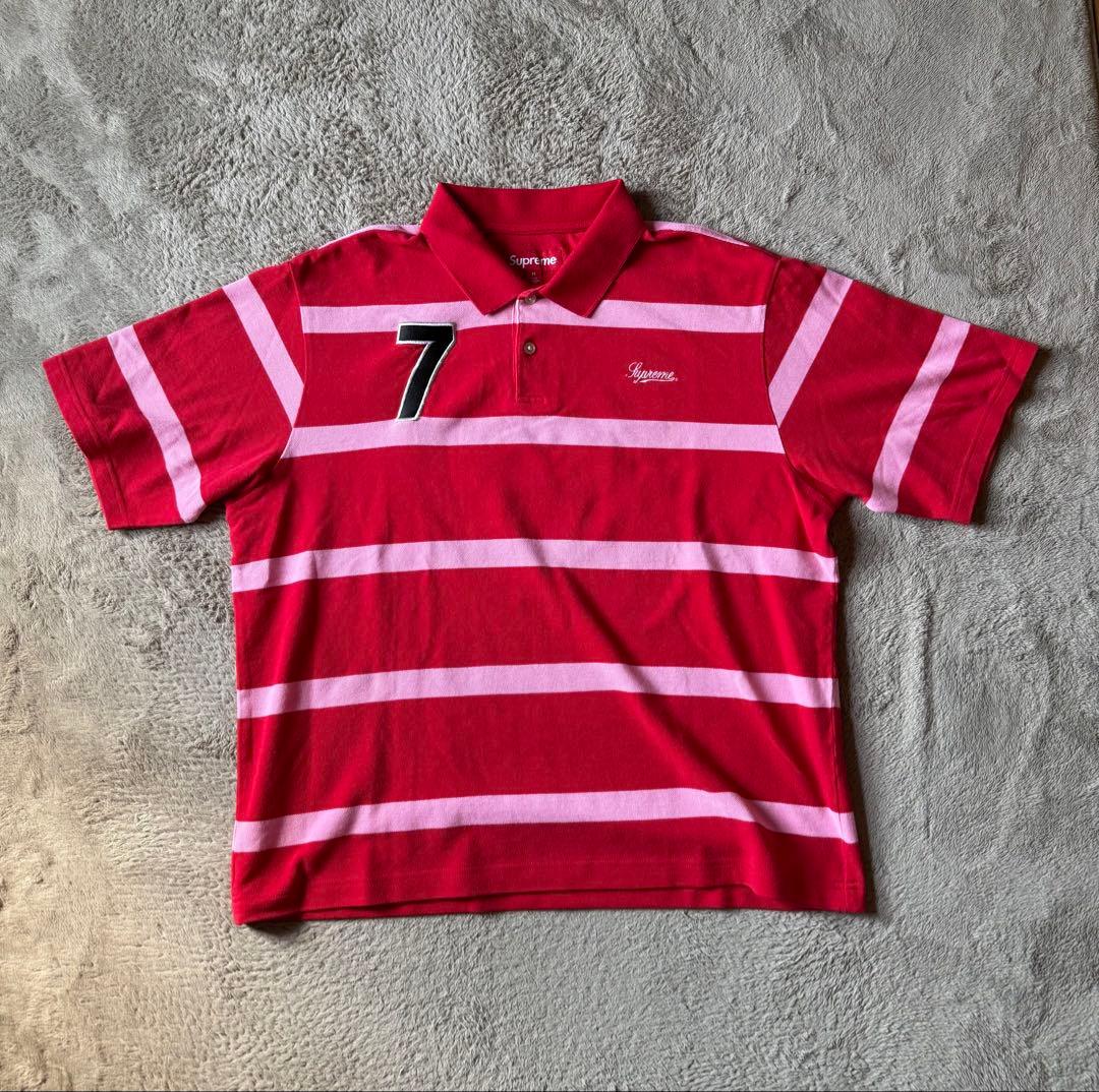 トップス Supreme Cursive Polo red M