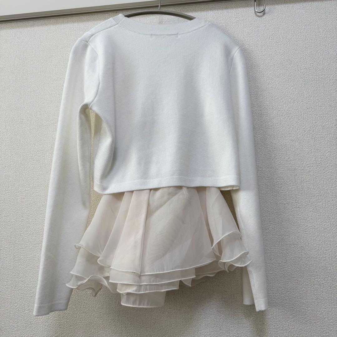 cocodeal ペプラムブラウスレイヤードニット ココディール