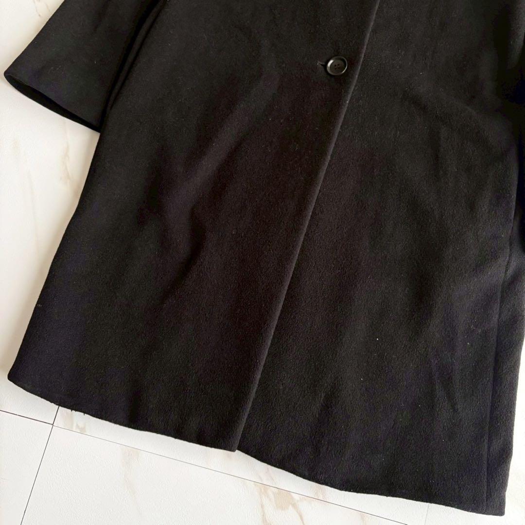 希少◆マックスマーラ ファー付 ロング チェスター コート Lサイズ