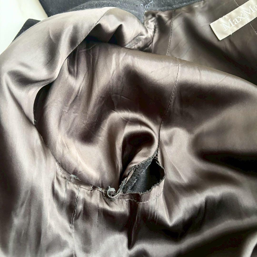 希少◆マックスマーラ ファー付 ロング チェスター コート Lサイズ