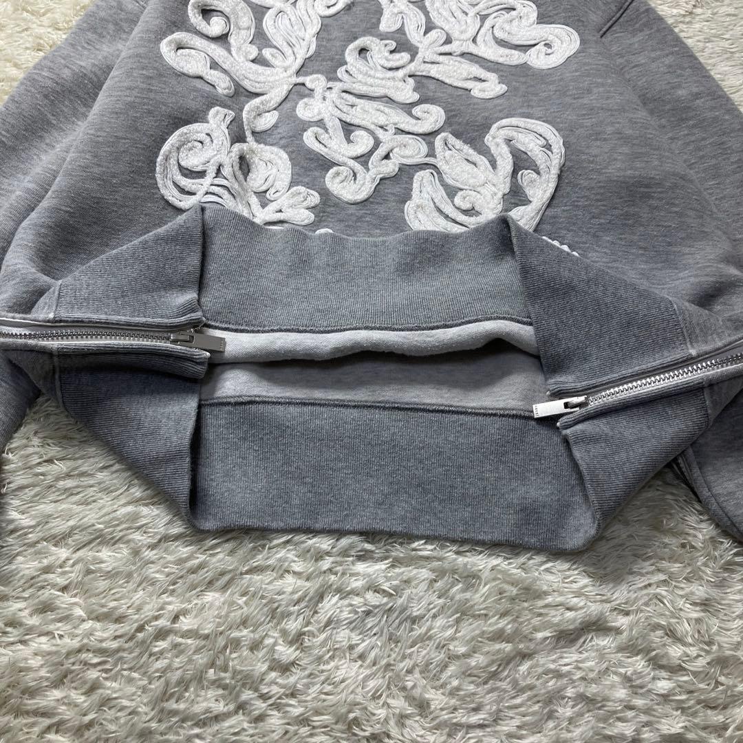 希少デザイン✨　サカイ ジップアップ 　刺繍　トレーナー　スエット グレー　2