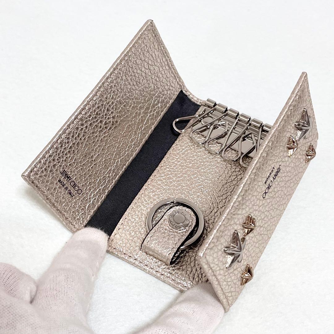 ジミーチュウ　6連キーケース ネプチューン スター　シルバー　メタル　スタッズ