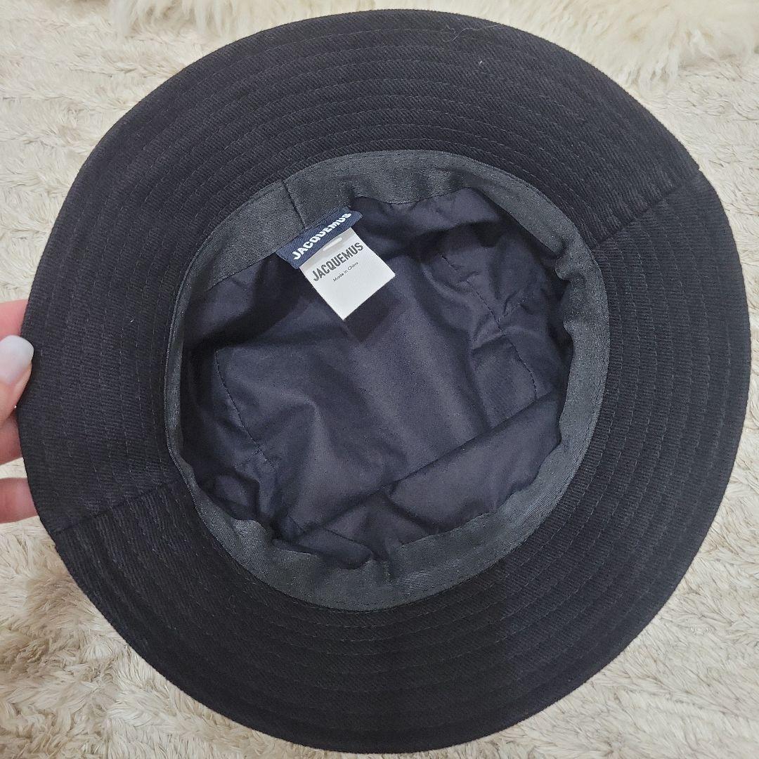 JACQUEMUS ブラック バケットハット リボン付き