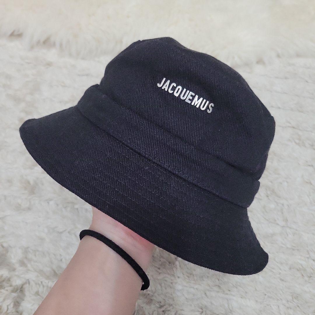 JACQUEMUS ブラック バケットハット リボン付き