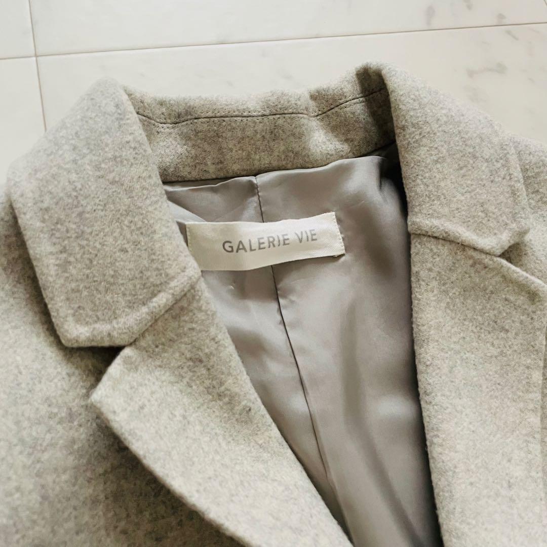 美品✨ギャルリーヴィー ライト メルトン　チェスター コート カシミヤ混 グレー