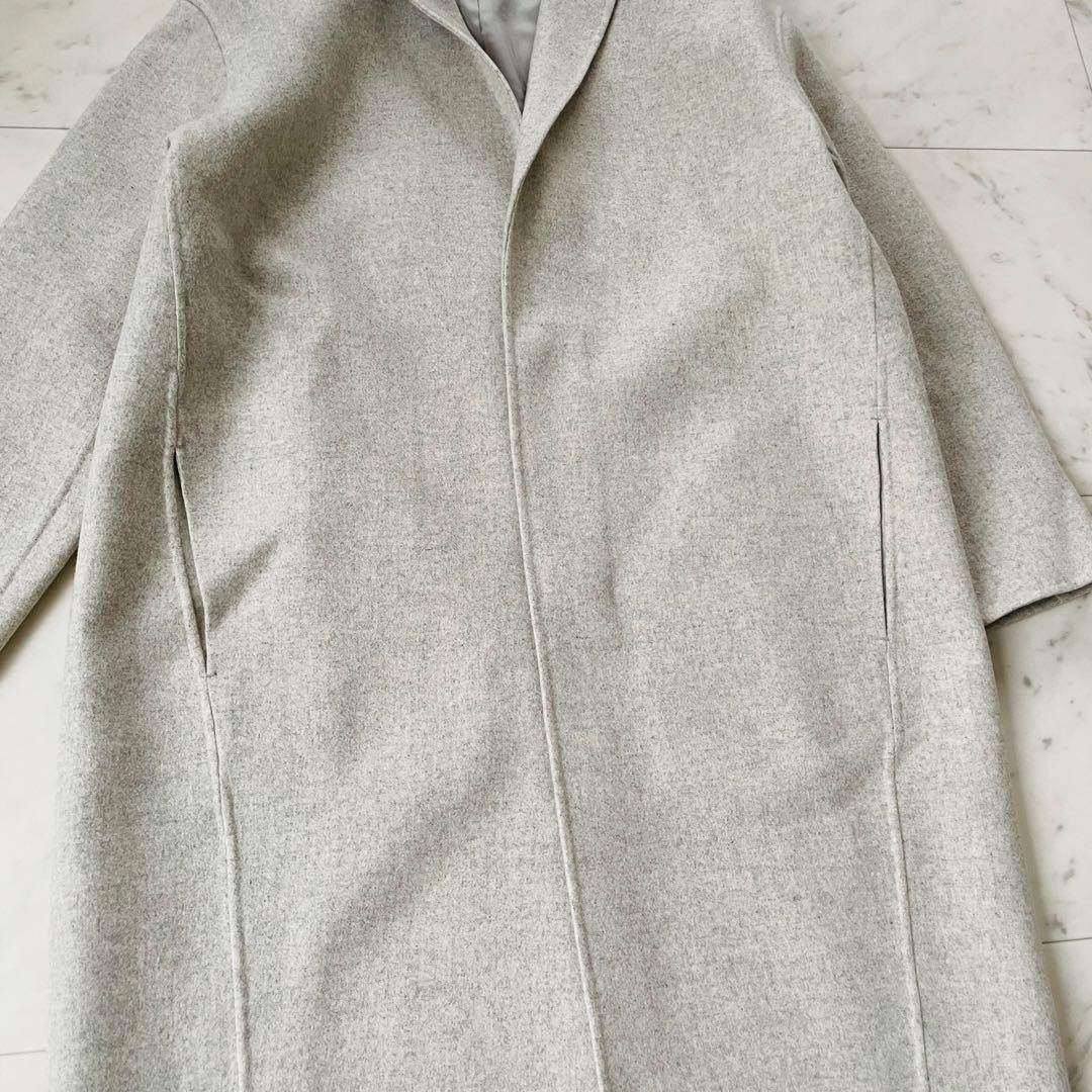 美品✨ギャルリーヴィー ライト メルトン　チェスター コート カシミヤ混 グレー