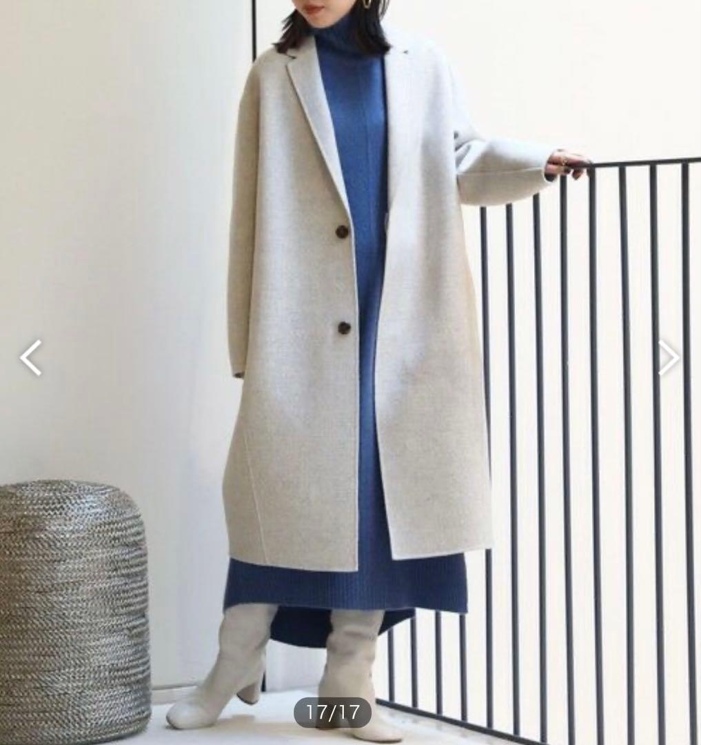 美品✨ギャルリーヴィー ライト メルトン　チェスター コート カシミヤ混 グレー