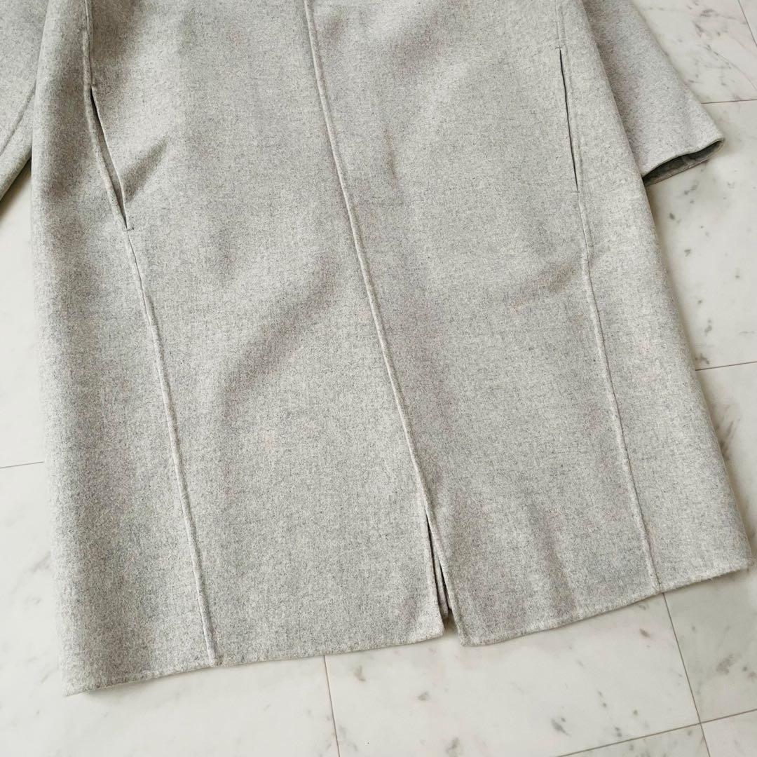 美品✨ギャルリーヴィー ライト メルトン　チェスター コート カシミヤ混 グレー