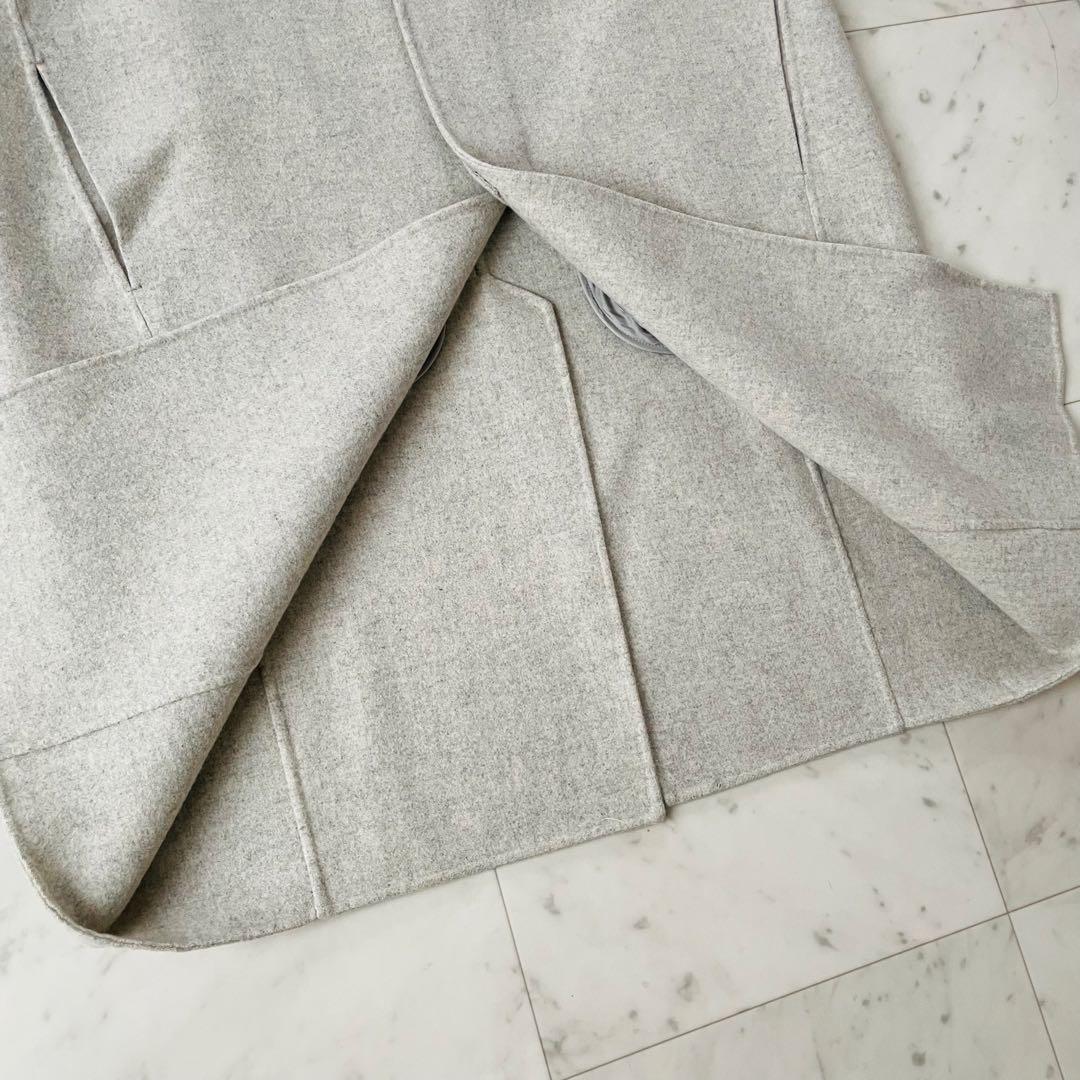 美品✨ギャルリーヴィー ライト メルトン　チェスター コート カシミヤ混 グレー