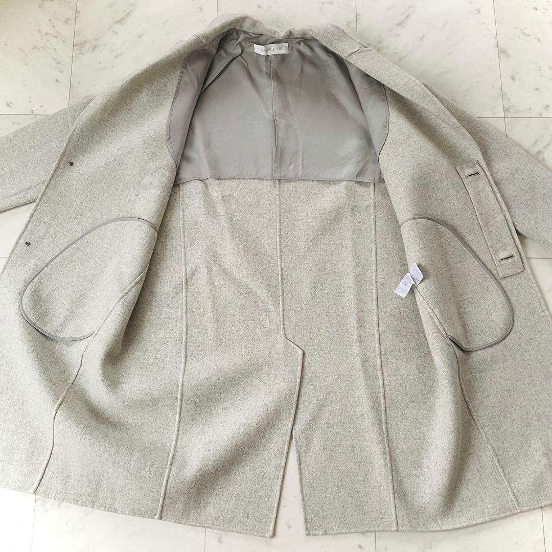 美品✨ギャルリーヴィー ライト メルトン　チェスター コート カシミヤ混 グレー