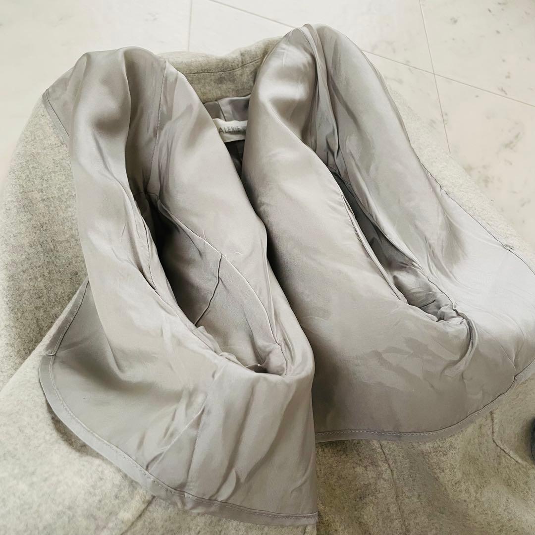 美品✨ギャルリーヴィー ライト メルトン　チェスター コート カシミヤ混 グレー