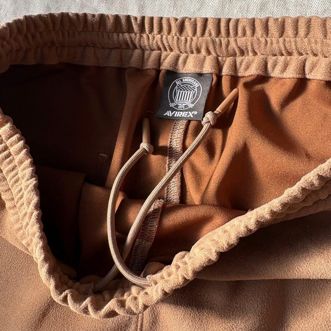 AVIREX フェイクスウェード セットアップ ジャージ ベロア ベージュ