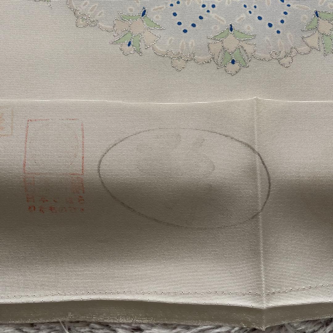 名古屋帯開き仕立て　正絹伊と幸薄パールグレー色