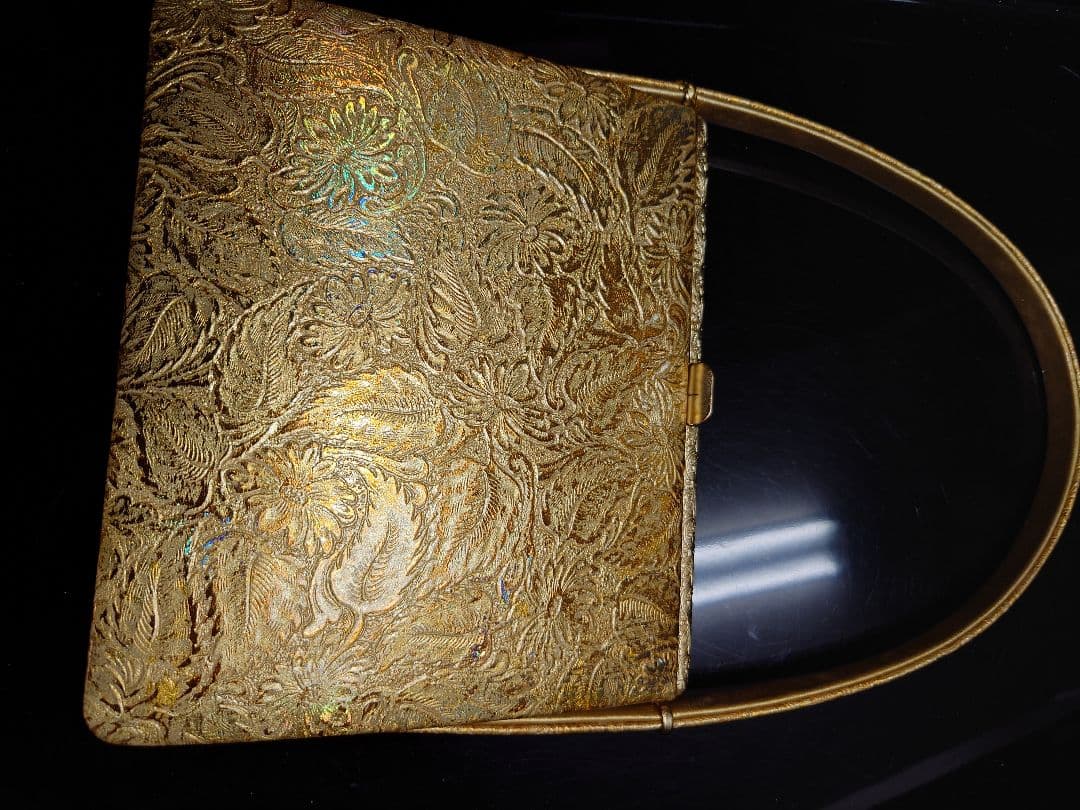 金鷲印　バッグと草履セット　ゴールド