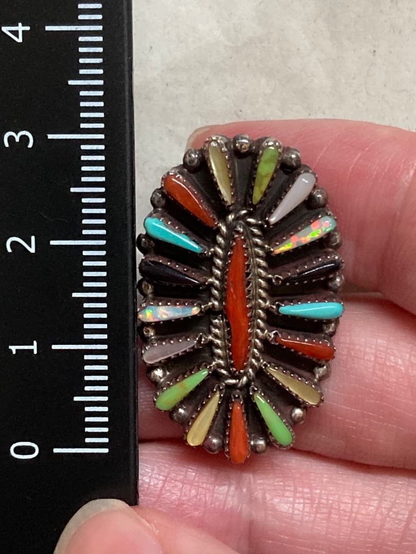 からか インディアン マルチストーン ニードルポイント リング