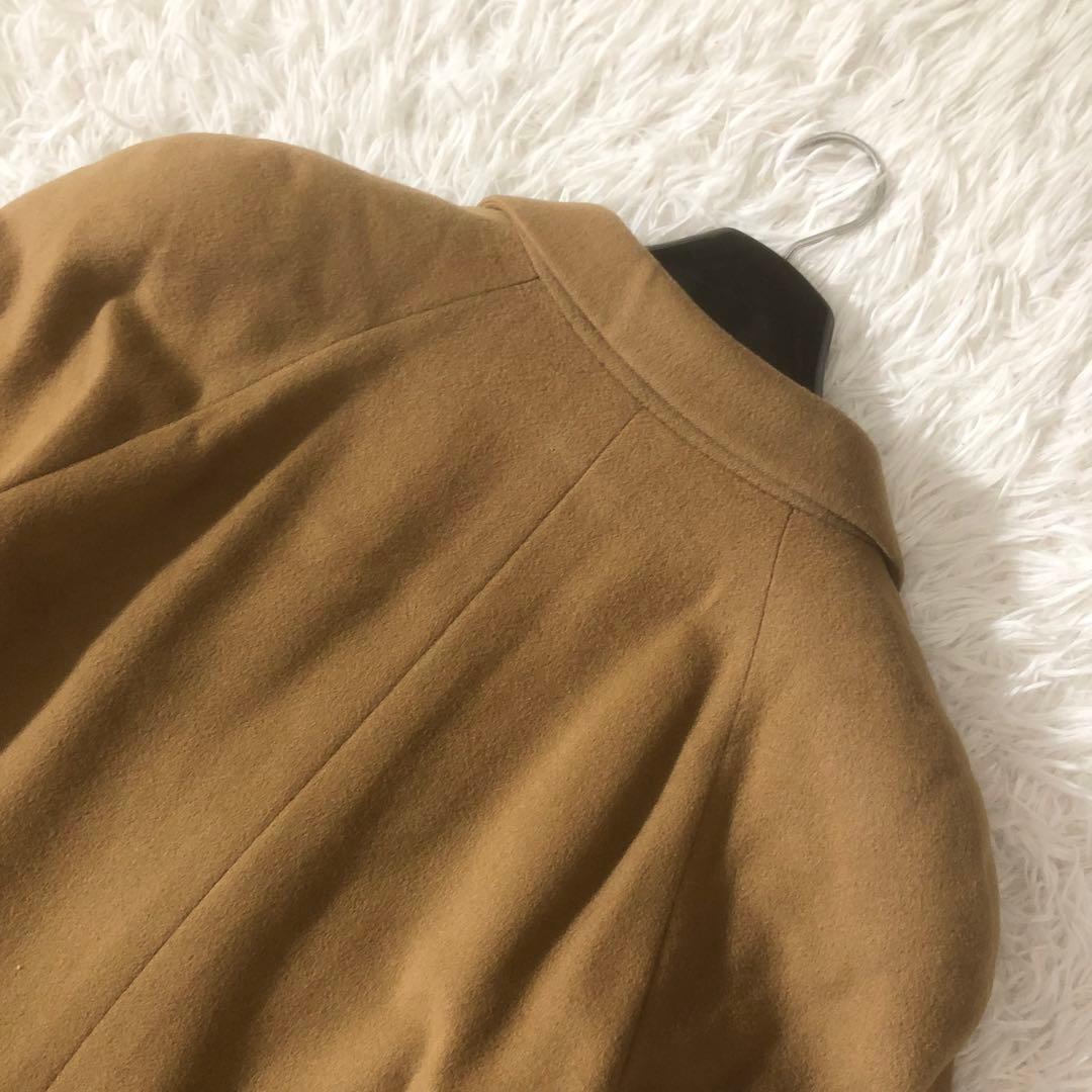 美品 バーバリー ダブルチェスターコート カシミヤ混 ロング 裏地総柄 9AB2