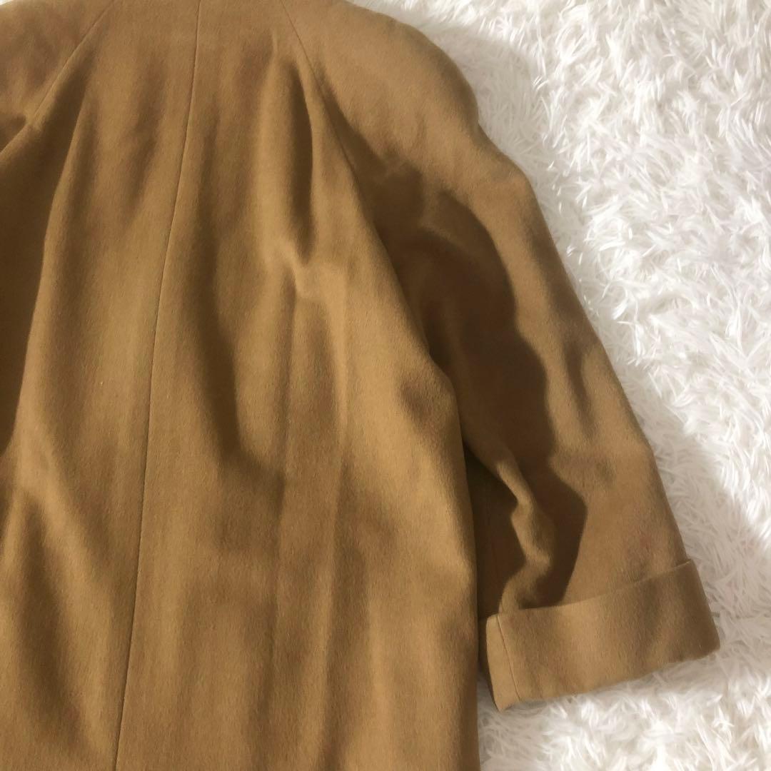 美品 バーバリー ダブルチェスターコート カシミヤ混 ロング 裏地総柄 9AB2