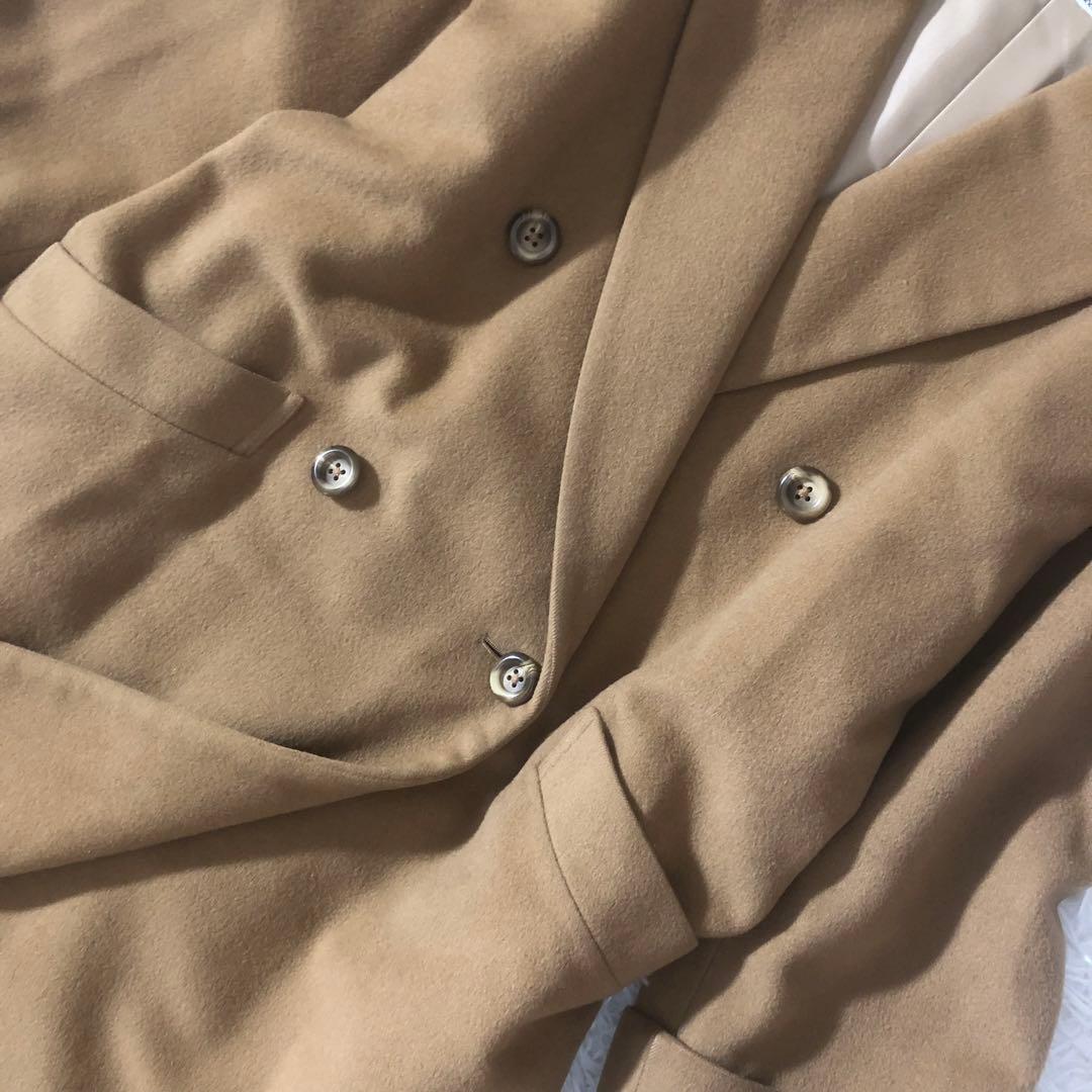 美品 バーバリー ダブルチェスターコート カシミヤ混 ロング 裏地総柄 9AB2