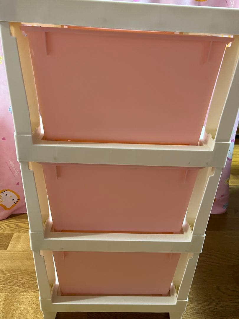 レア　キティ　チェスト　ピンク　三段　ボックス　引き出し　収納ボックス　小物入れ