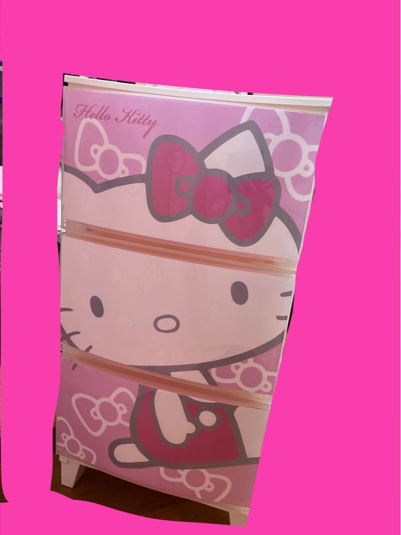 レア　キティ　チェスト　ピンク　三段　ボックス　引き出し　収納ボックス　小物入れ