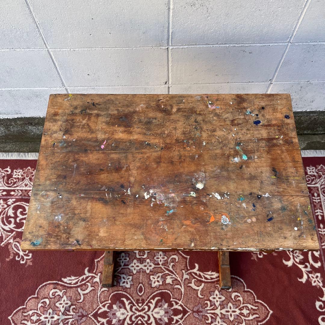 古家具アンティーク品◾️昔の古い木製机 サイドテーブル ディスプレイ台