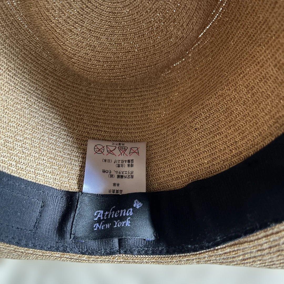 AthenaNewYorkの中折れハット\"カミラ\" ロゴ入り保管袋付き