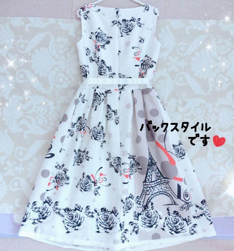 ♡エムズグレイシー♡2024年♡ローズ×エッフェル塔プリントワンピース