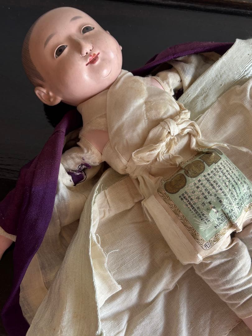 市松人形 竹内益次郎　吾妻人形　日本人形　大正　レトロ　約39cm 骨董　訳あり