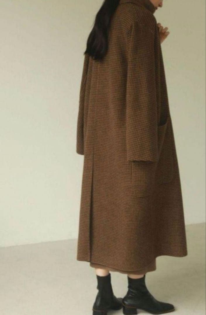 （しょこら）TODAYFUL チェック柄 ロングコート ブラウン系