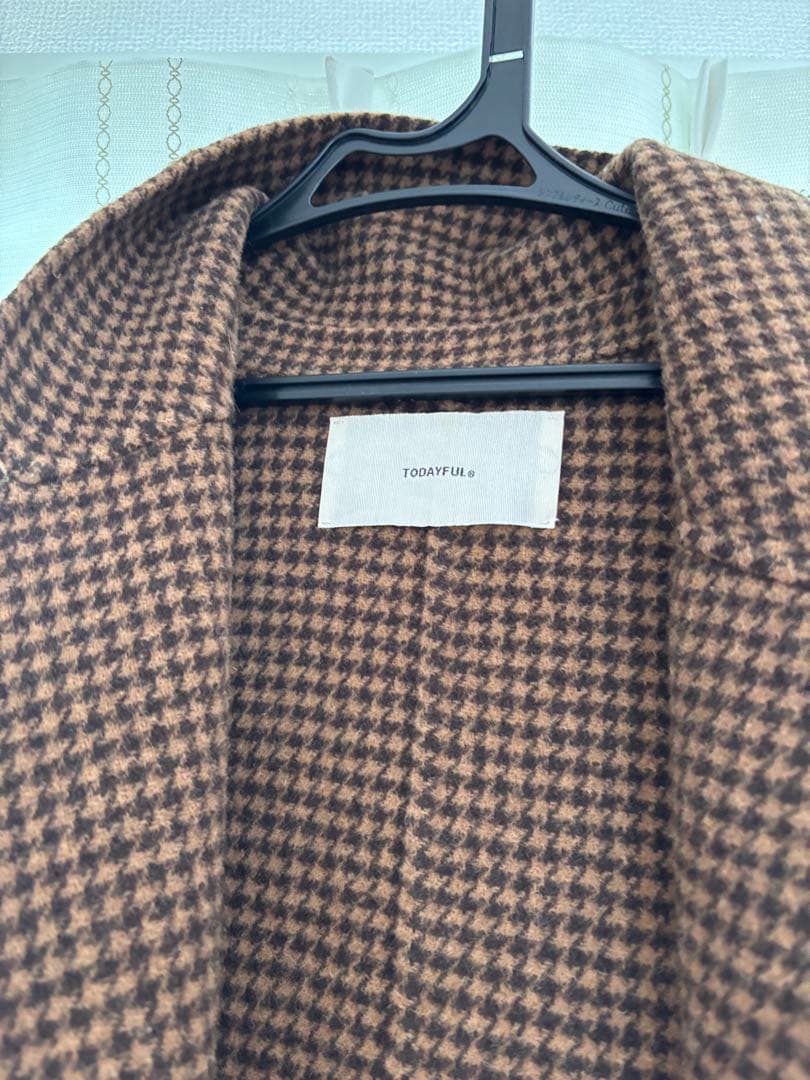 （しょこら）TODAYFUL チェック柄 ロングコート ブラウン系