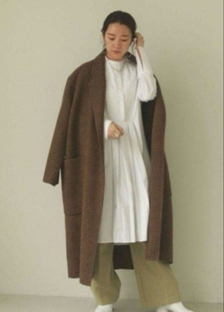 （しょこら）TODAYFUL チェック柄 ロングコート ブラウン系