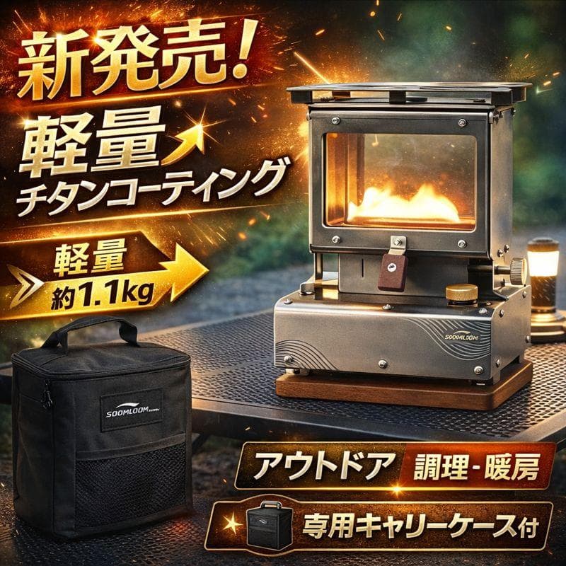 ⭐️新発売 軽量 チタンコーティング ストーブ ポータブル キャンプ 暖房 小型