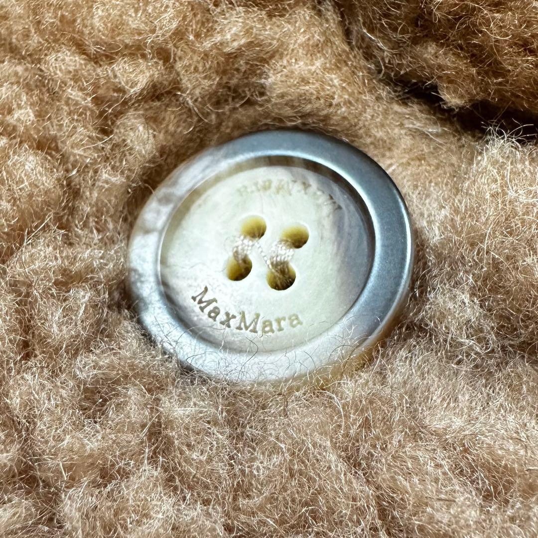 未使用級 MaxMara テディベア agi ケープ 白タグ キャメル シルク