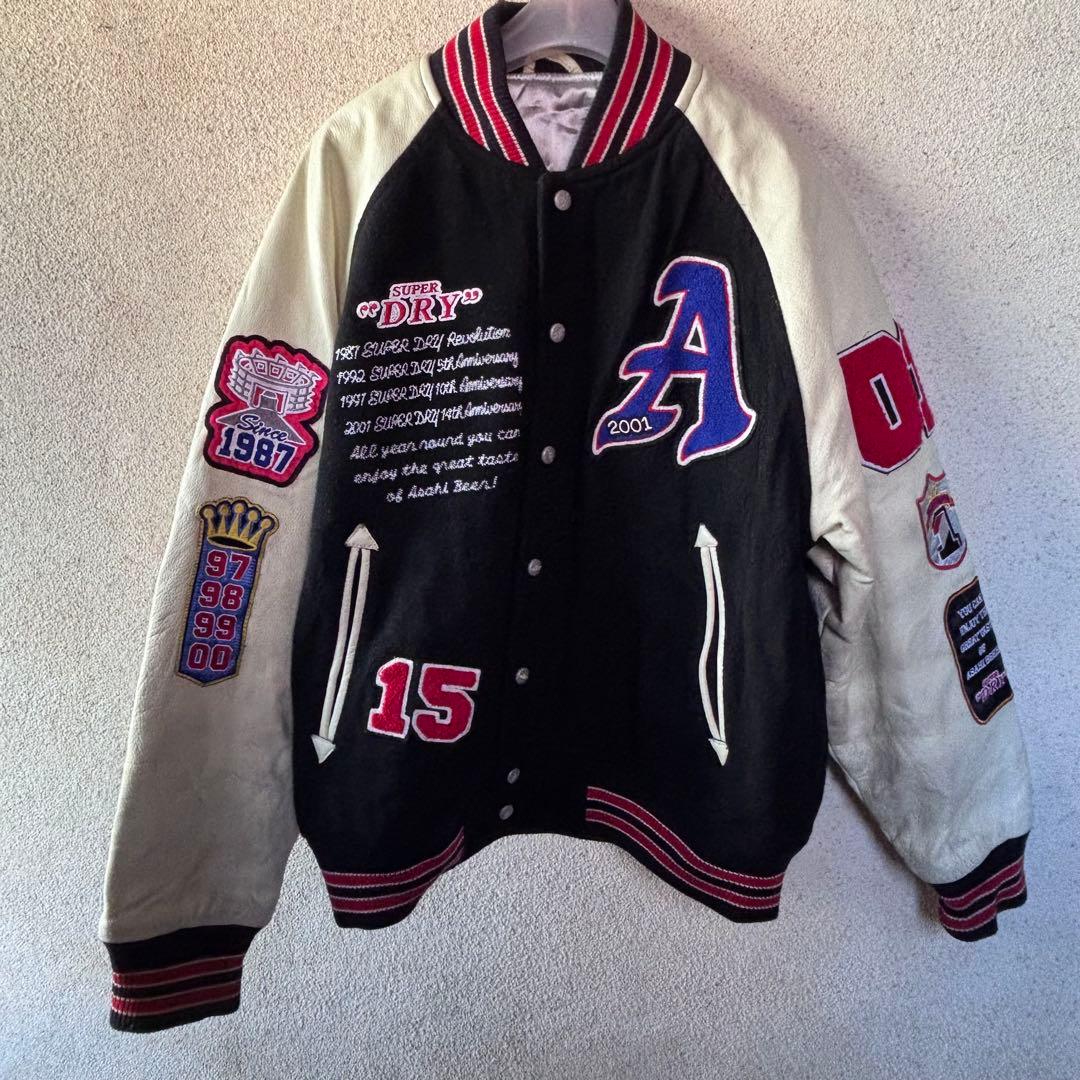 【非売品】アサヒスーパードライ SUPER DRY フルデコ スタジャン 袖牛革