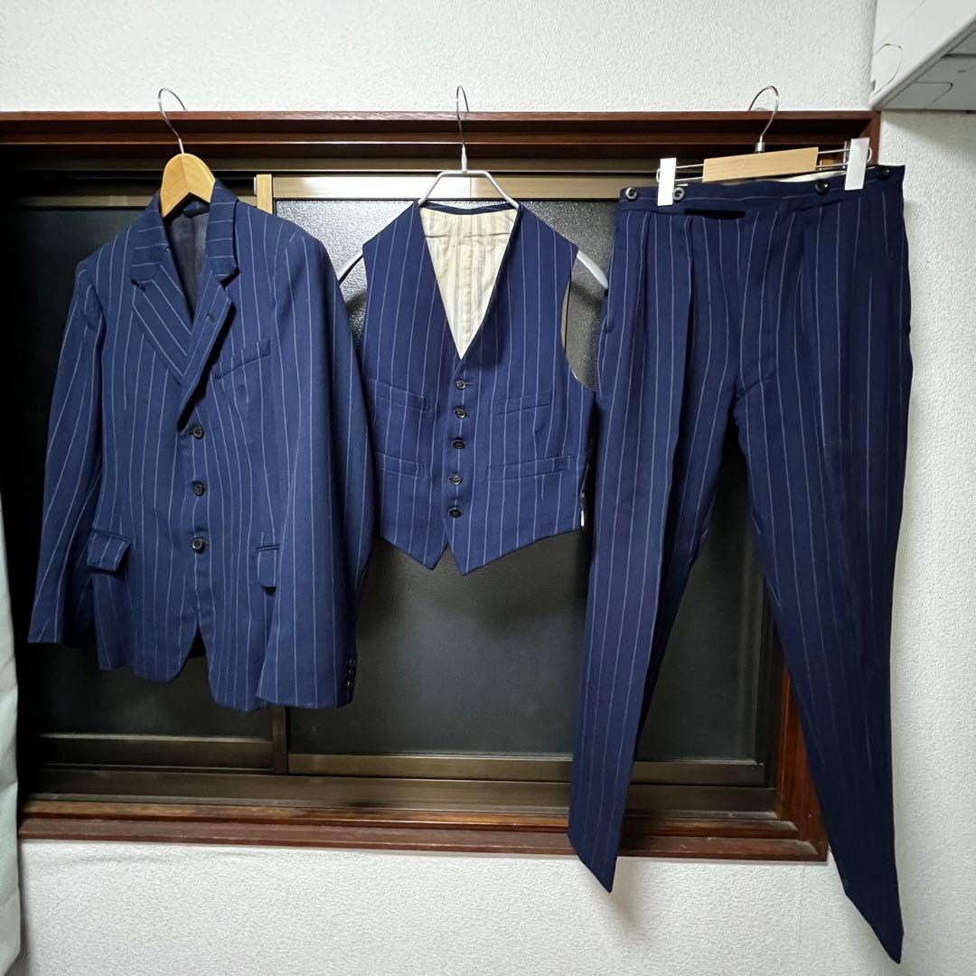 40s British vintage 3ピース スーツ ストライプ イギリス