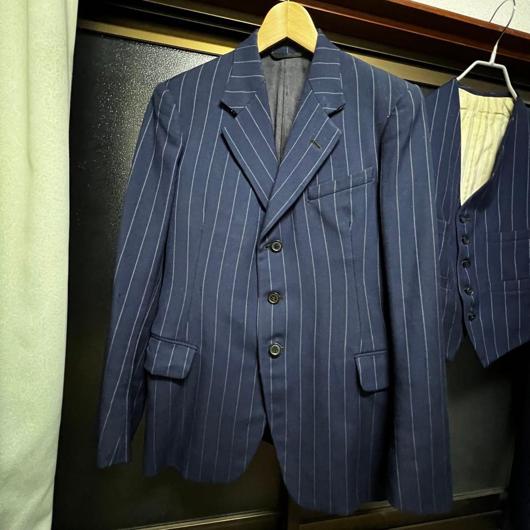 40s British vintage 3ピース スーツ ストライプ イギリス
