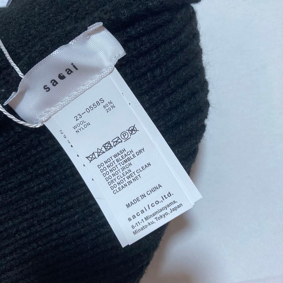 sacai ブラック ニット帽
